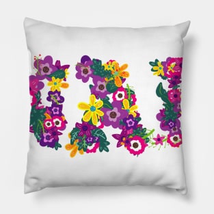 The word war written in flowers Pillow