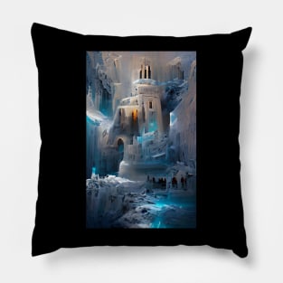 Ice Castle Fantasy Art Style Pillow