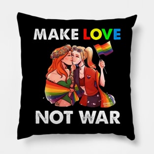 Make Love Not War Lesbian For LGBT Vintage Pillow
