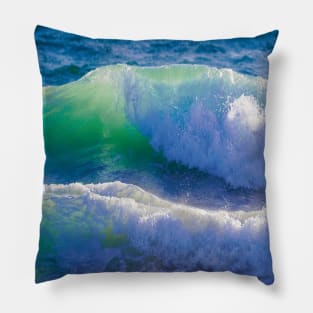 blue ocean waves Pillow