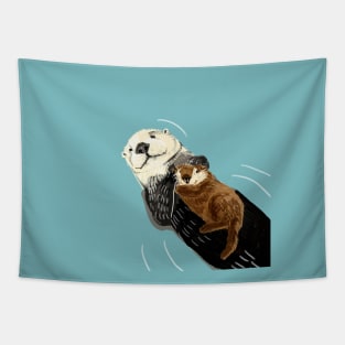 Mother sea otter Tapestry