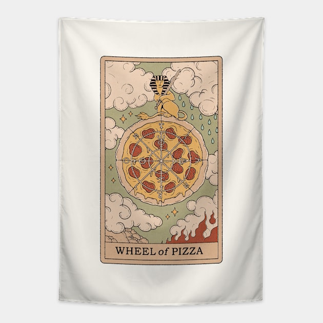 Wheel of Pizza Tapestry by thiagocorrea