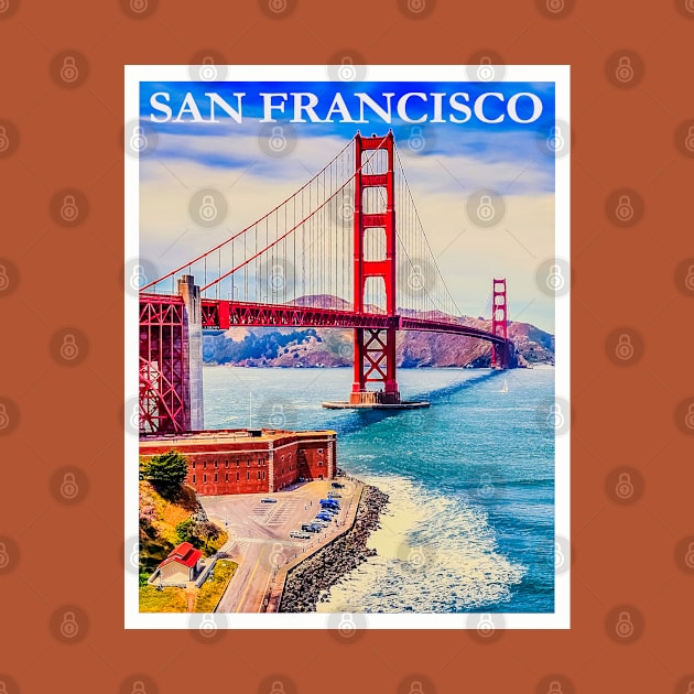 Restored vintage travel poster to San Francisco, CA by vintageposterco