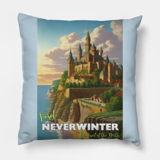 Neverwinter Tourism Poster - Sword Coast D&D Art Pillow