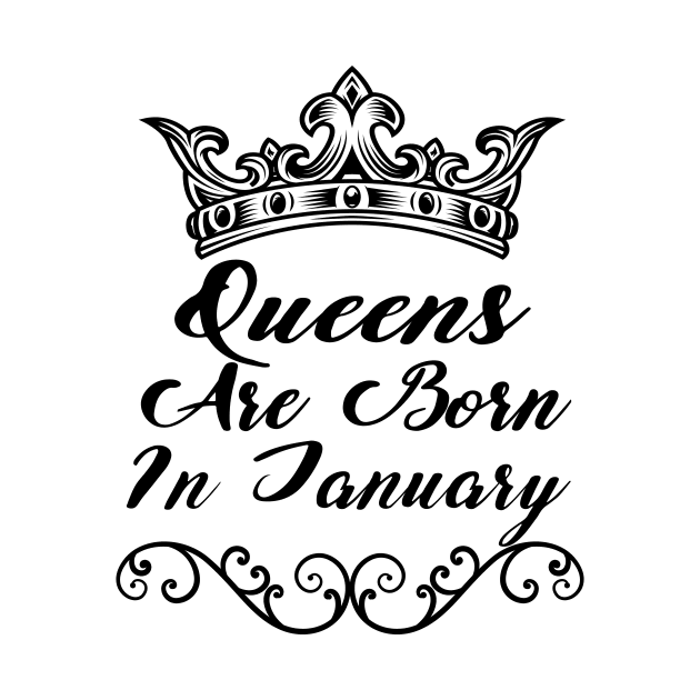 Queens Are Born In January, Funny Saying, Love Peace, Gift by aliox12