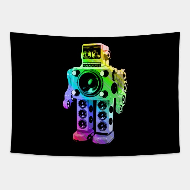 Boombox Robot Tapestry by robotface