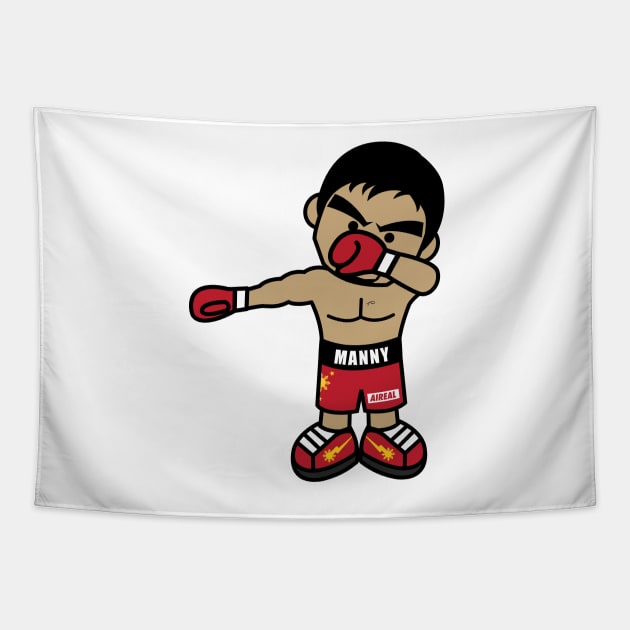 Dabbing Cartoon Manny Pacquiao By AiReal Apparel Tapestry by airealapparel