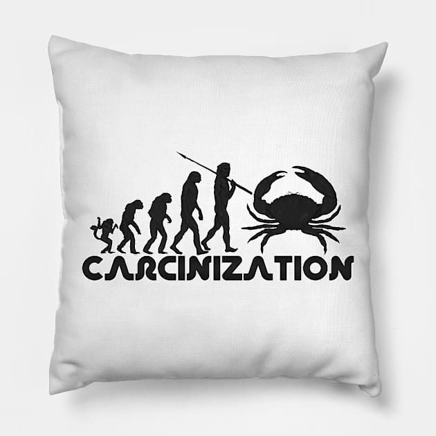 Evolution of Man - Carcinization Pillow by Darkseal