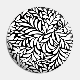 Floral Geometric Abstract Art - Black And White Pin