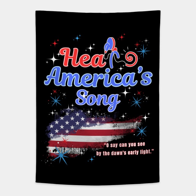 Hear America's Song | 4th of July | Cochlear Implant Tapestry by RusticWildflowers