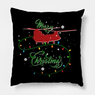 CH-47 Chinook Merry Christmas T-Shirt Pillow