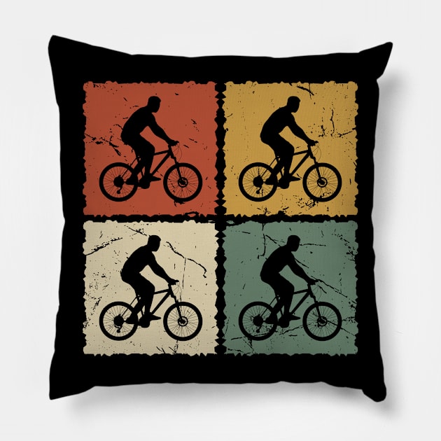 Cyclist Vintage Pillow by POS