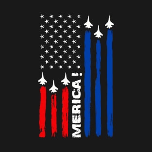 Air Force US Veterans 4th of July T shirt - Merica Flag T-Shirt T-Shirt