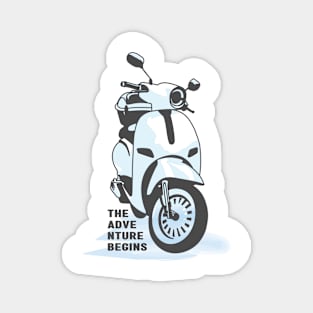 A Hand-Drawn Scooter Vespa Illustration Art Magnet