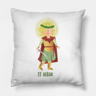 San Albano. Santo patron de los refugiados. Pillow