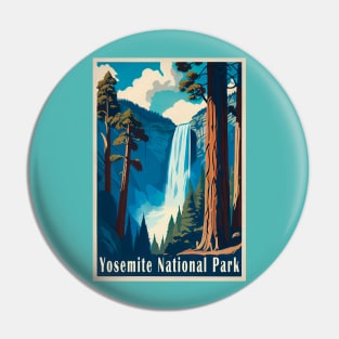 Yosemite National Park Vintage Travel Poster Pin