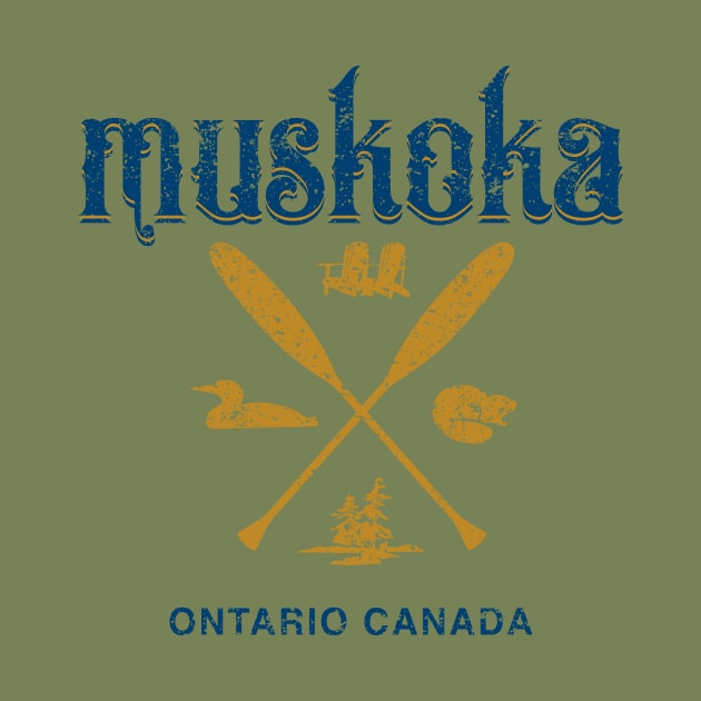 Muskoka Crossed Paddles (Rough Textured) by DavidLoblaw