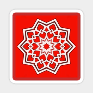 Bright Red Kaleidoscope Pattern (Seamless) 14 Magnet