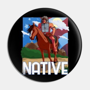 Native American Day Lakota Chief Horseback Pin