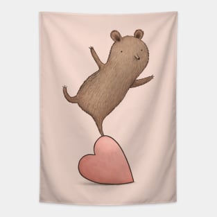 Bear on Heart Tapestry