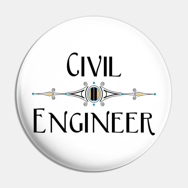 Civil Engineer Decorative Line Pin by Barthol Graphics