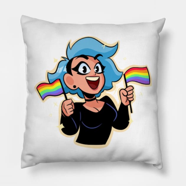 PeachFuzz Gay Pride Pillow by PeachFuzz Comics Store