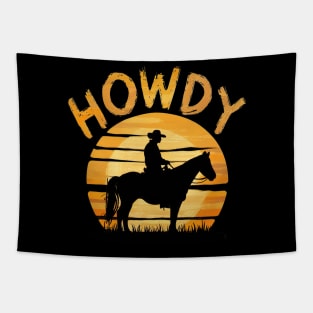 Sunset cowboy Tapestry