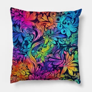 Rainbow flowers Pillow