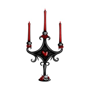 Dark Candlestick with Red Heart T-Shirt