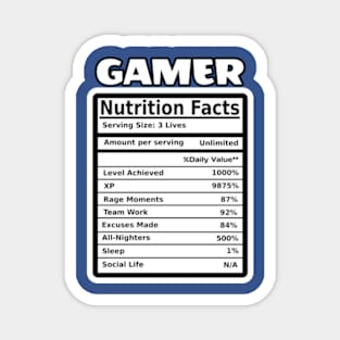 Gamer Nutrition Label Magnet