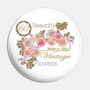 Vintage Roses- A Special 60th Birthday Gift for Her Pin