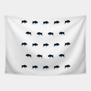 Houston | Deep Steel Blue Bull Tapestry