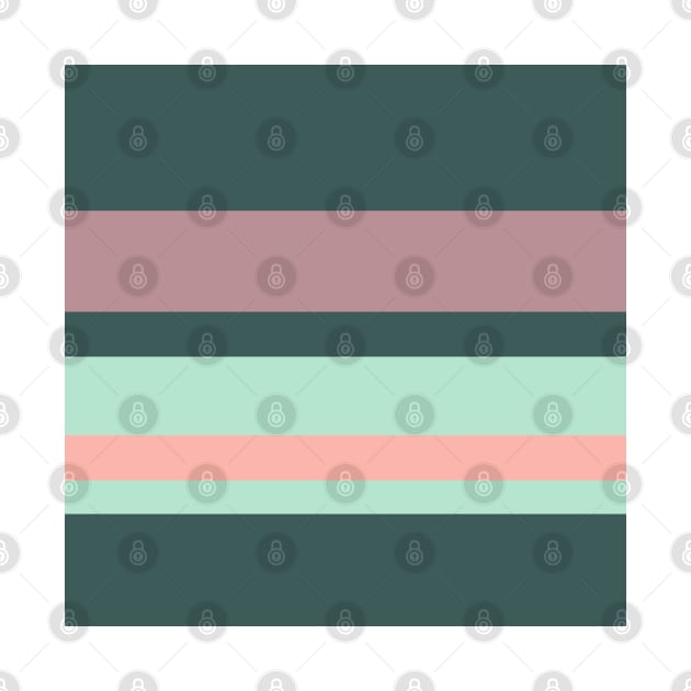 A mild bind of Feldgrau, Magic Mint, Pale Salmon and Grey Pink stripes. by Sociable Stripes