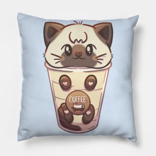 If it fits, I sits - Coffe cat - Kawaii cat - Cat meme Pillow