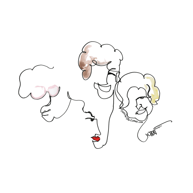 Golden Girls One-Line Drawing by MikeDenison