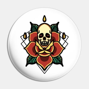 skull rose Pin