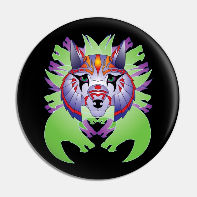 Wolf Mask Pin by Windsmane