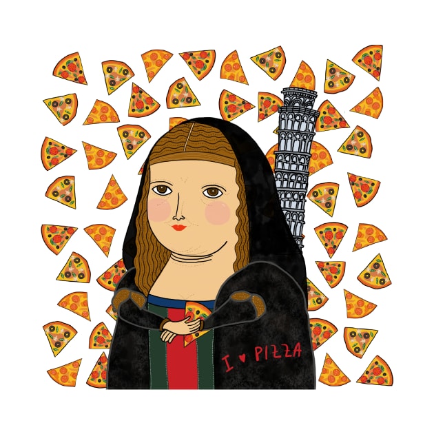 Mona Lisa loves Pizza by Angie16bkk