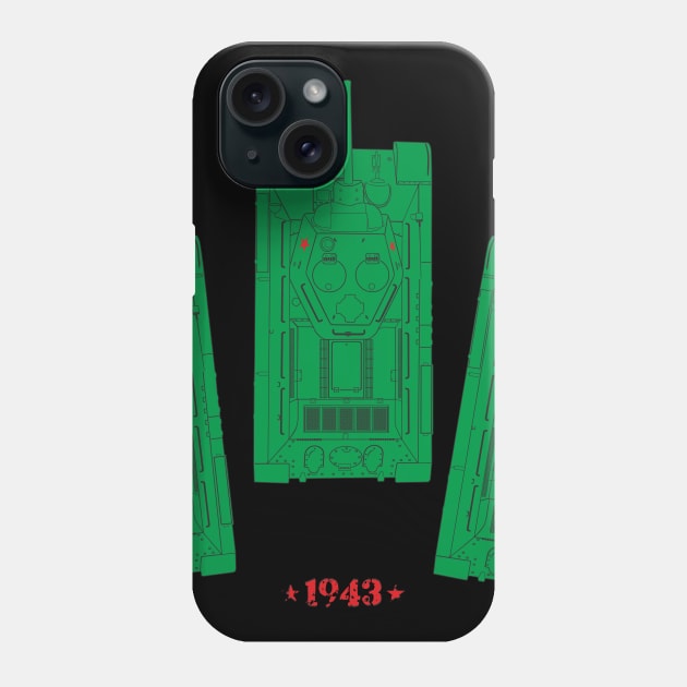 Three T-34-76 tanks. 1943 Phone Case by FAawRay