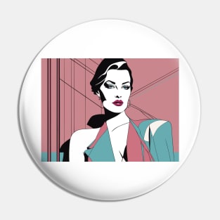 Petal Breeze Art Deco Patrick Nagel 80s Pin