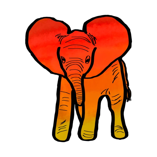 Sunset Elephant by creationoverload