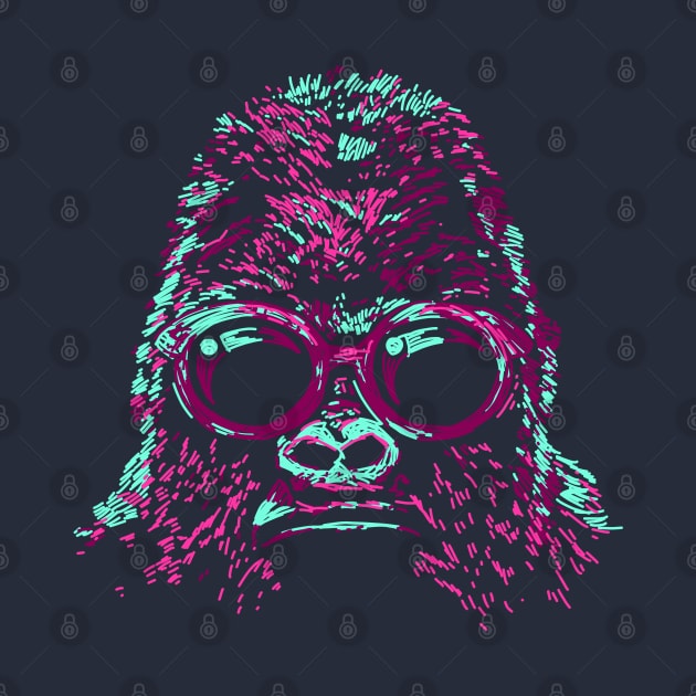 Sketchy Face Gorilla by machmigo