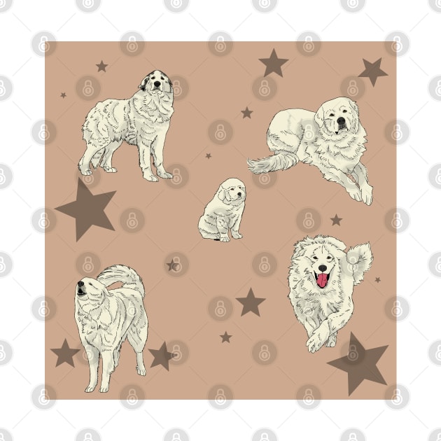 Great Pyrenees Pattern Coffee by TrapperWeasel