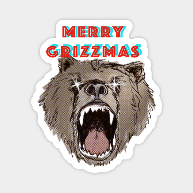 Merry Grizzmas Magnet by heyK