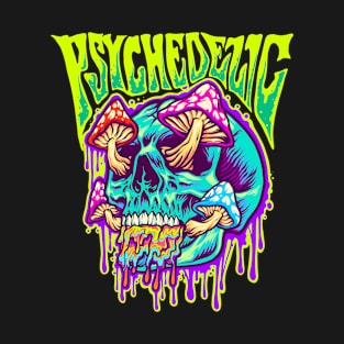 Psychedelic Trippy Shroom Skull T-Shirt