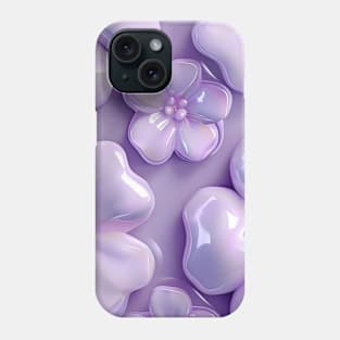 Quilted Puff Purple Pattern Flowers Phone Case