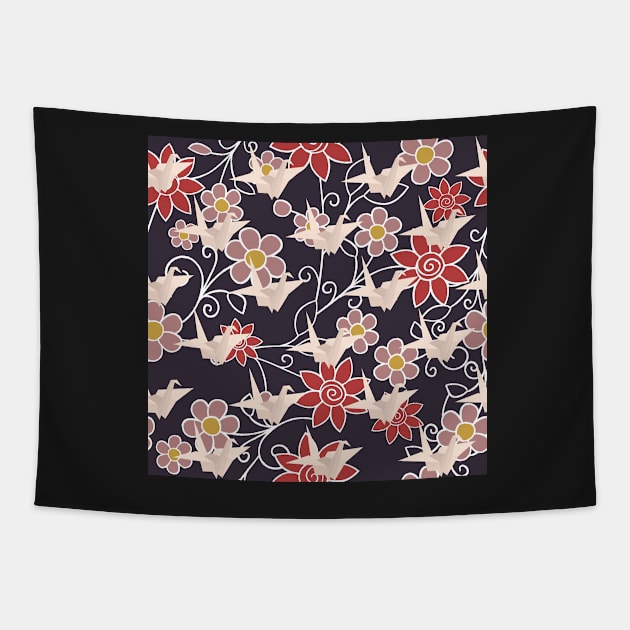 Origami flower pattern Tapestry by LittleNippon