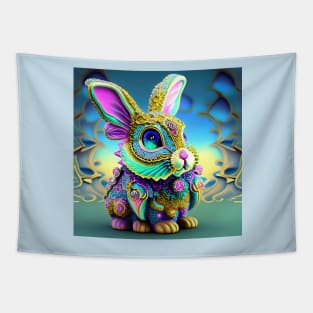 Bunny Rabbit Psychedelic Easter Gift AOP Rainbow Neon Trippy Animation Animal Stuffed Tapestry