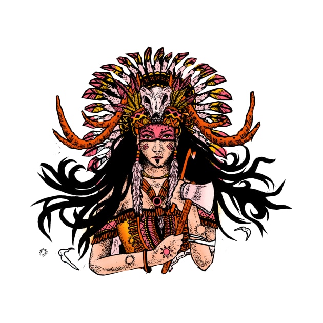 lady indian art t-shirt by pradaprada