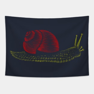 Snail Hand drawn Illustration Tapestry